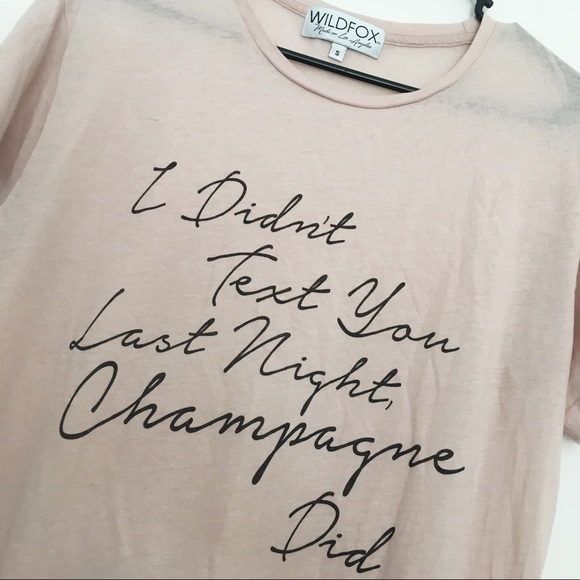 Wildfox Tops - Wildfox Drunk Text Tee